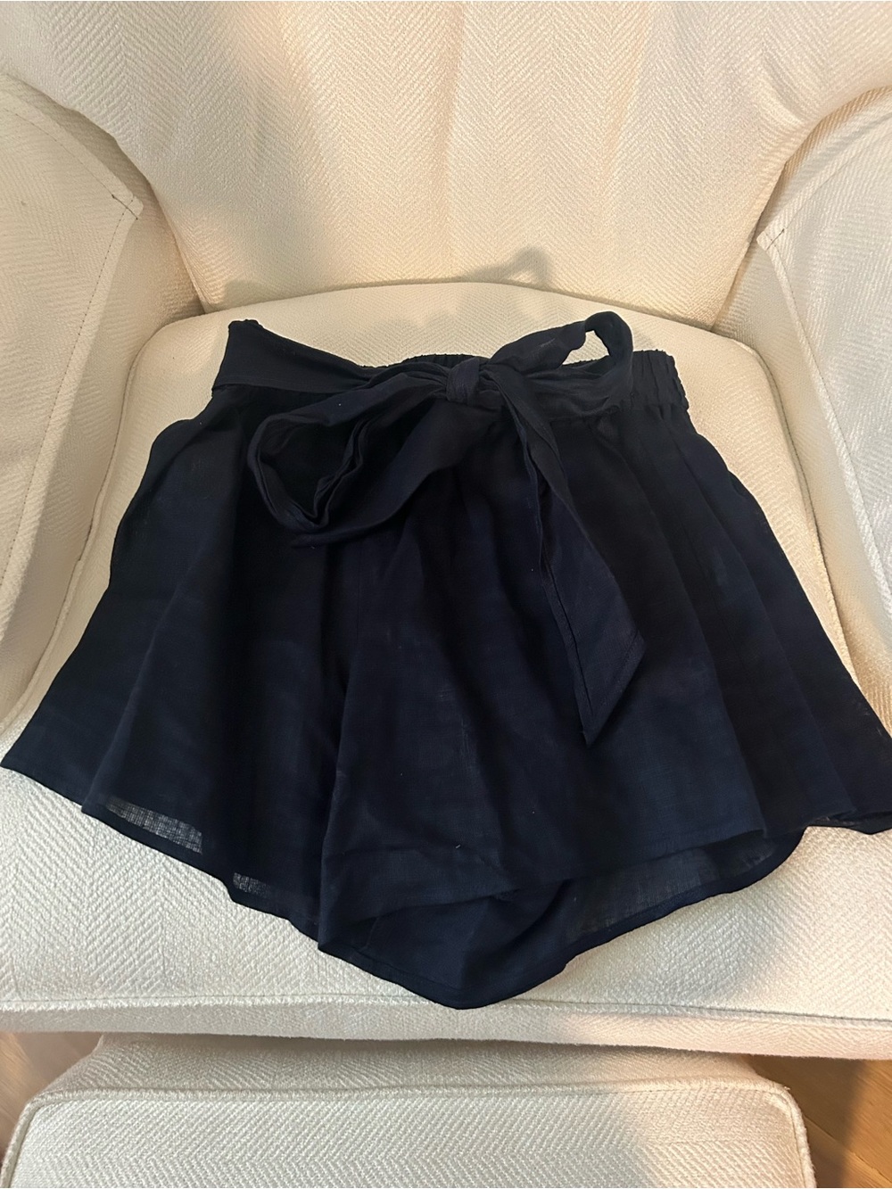Zara Dark Navy Tie-Front Skort